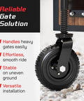 Heavy Duty Gate Wheel For Swinging Fences, 8 Inch Caster Wheel For Wooden Or Metal Tube Gates, Prevent Sagging, Durable