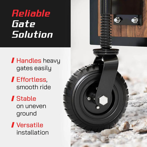 Heavy Duty Gate Wheel For Swinging Fences, 8 Inch Caster Wheel For Wooden Or Metal Tube Gates, Prevent Sagging, Durable