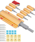 Eight Pack Magnetic Push Latches Set For Cabinets And Drawers No Fuss Push To Open Hidden Touch Latch Hardware In Golden Finish Quiet Release Cabinet Drawer Kitchen Wardrobe Door Catches Durable 8 Count, showing components and screws