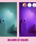 Smart Color LED Candle Bulb 40W Equivalent E26 Indoor 6 Pack WiFi Connected Voice Or App Control Motion Activated SpaceSense 16 Million Colors Mood Lighting Matter Compatible in teal and purple room lighting