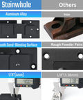 Comparison of Seven Point Five Inch Flip Gate Latch Lock with Aluminum Alloy and rusted iron showing thickness and finish