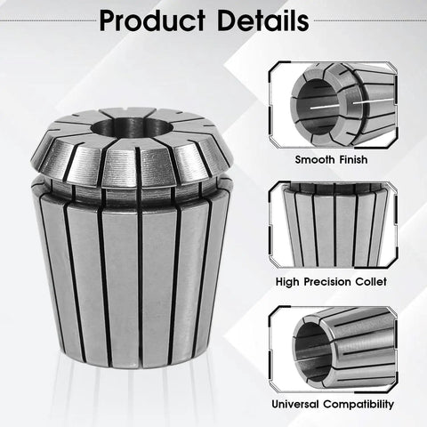 11/16 Inch Spring Collet For CNC Milling And Lathe Tools, Heavy Duty 65Mn Spring Steel Precision Router Collet
