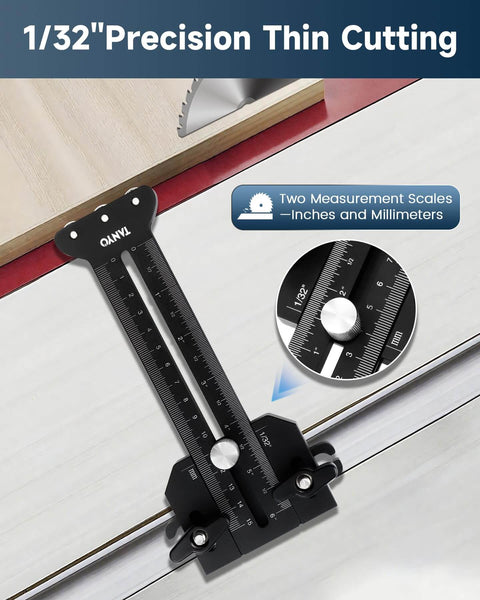 Triple Pulley Thin Rip Jig For Table Saw And Router Table, CNC precision tool for narrow strip cuts, 3-pulley design.