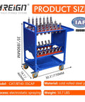 Blue Classic Mobile CNC Tool Storage Cart With Wheels for CAT40 CNC Tool Holders and Machining Centers Heavy Duty Tool Service Cart