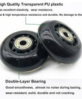 64mm Inline Skate Wheels 82A Polyurethane With ABEC-7 Bearings, 8 Pack Replacement Wheels for roller blades, office chairs