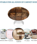 Dope Walnut Wood Grain Round Cabinet Knob Set on Stainless Base for Various Cabinets