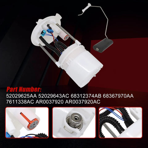 Fuel Pump Module Assembly Replacement Fits Jeep Compass 2017 2018 2019 2020 2021 2.4L And Jeep Renegade 2015 2016 2017 2018 2019 2020 2021 1.4L 1.3L 2.4L Direct Fit shown with part numbers
