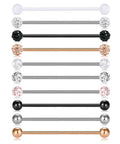 10 Pack 14G Stainless Steel Industrial Barbell Earrings Set For Cartilage Piercing 32mm Body Jewelry Varied Colors Hypoallergenic
