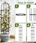 Six Foot Rustproof Metal Trellis With Plastic Coated Frame For Garden Plants Climbing Support installation guide.