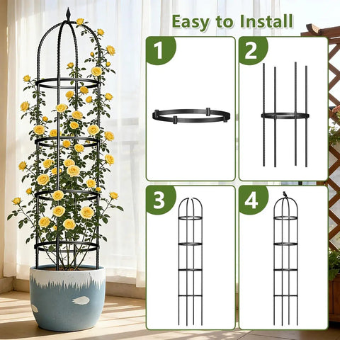 Six Foot Rustproof Metal Trellis With Plastic Coated Frame For Garden Plants Climbing Support installation guide.