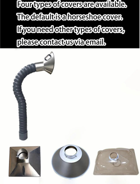 360 Degree Adjustable Fume Extractor Arm for Welding and Soldering With 7.9 Inch Hood and 1.5 Meter Reach Stainless Steel Nozzle