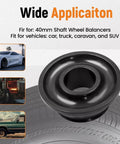 Top Shelf Four Piece Wheel Balancer Taper Cone Set Built Tough With Heavy Duty Forty Five Steel For 40mm Shafts and Universal Fitment On Cars and Trucks Ride Ready Garage Must Haves, black taper cone for 40mm wheel balancer.