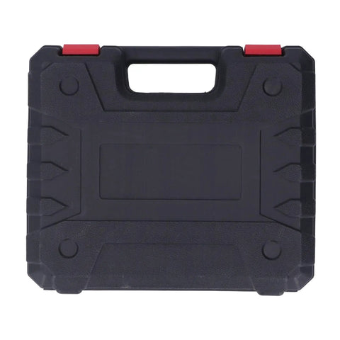 Black carrying case for Jauarta Cordless Plate Shear Electric Drill Sheet Cutter, durable and portable design.