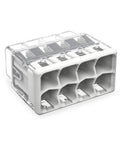 Push Wire Splicing Connector Wall Nuts For Solid And Stranded Conductors Eight Conductor With Light Gray Cover Tool Free