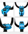 22.2mm BMX Stem 45mm Length Aluminum 6061 High Strength Freestyle Handlebar For Fixed Gear Bikes Blue Finish Dope Build