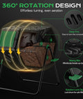Dual Chamber 45 Gallon 170L Compost Tumbler With 360 Degree Rotating Design showing features and materials