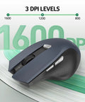 Side view of a Wireless Mouse For Laptop And PC Desktop With 2.4GHz USB Receiver 6 Buttons And 1600 DPI Adjustable