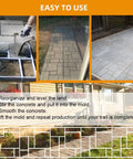 Plus Size 20 By 20 Inch Concrete Path Maker Mold in use creating walkway, showing step-by-step mold process for easy DIY path.