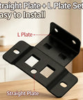 Heavy Duty Quick Fit Furniture Joint Brackets Set 4/8/16/32 Pcs, Rustproof Stainless Steel Removable L Shape Fasteners Black Finish