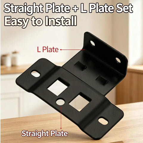Heavy Duty Quick Fit Furniture Joint Brackets Set 4/8/16/32 Pcs, Rustproof Stainless Steel Removable L Shape Fasteners Black Finish
