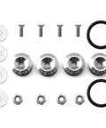 JDM Quick Release Fasteners For Car Bumpers Trunk Fender And Hatch Lids Aluminum 6061 T6 Billet Silver 4 Pack with nuts and O-rings