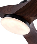Pwefhsdjvh Ceiling Fan with Remote Control 48W LED Light 6 Speeds Quiet close-up view of light fixture with wood finish.