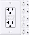 GFCI Outlet 20 Amp Slim Design Pack Of 10 With LED Indicator And Wall Plate Included ETL Certified Non Tamper Resistant GFI Receptacle