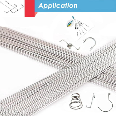 COYOUCO stainless steel spring wire, 50 cm length, 0.2 mm diameter, full-hard straight wire, 40 pcs