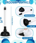 Heavy Duty Bulk Toilet Plungers 10 Pack Rubber Suction Cup Drain Pump With Plastic Handle Clog Remover Bathroom Supply Straight Shooter Pipe Clearer No Fuss For Home Use showing 11.4 inch plungers with 4.3 inch cup.