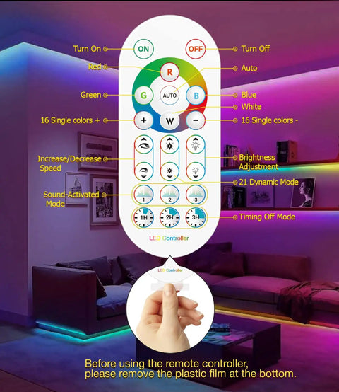13.1Ft RGBIC LED TV Backlight Strip With Bluetooth App Control Music Sync And Remote Lit Rainbow Colors For 50 To 55 Inch TVs Or Monitors Behind Lighting USB Powered Accent Lights For Home Theater