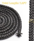 Stove door gasket rope, 1/2-in graphite-impregnated fiberglass, 7 ft braided coil with loose end