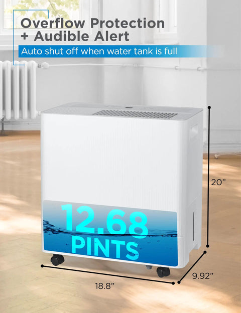 Heavy Duty Portable 50 Pint Dehumidifier For Damp Basements And Closets With Continuous Drain Hose And Removable Bucket To Keep Your Place Bone Dry And Crisp Morning Till Night