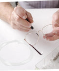 Glasses Repair Thread Kit For Half Frame Eyewear Lanyard And Wire Repair Tool for quick DIY maintenance with stainless steel thread in use