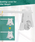 Adjusting lever for roller height of Four Pack Sliding Screen Door Roller Assembly With 1-1/4 Inch Concave Nylon Wheels.