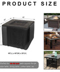 Heavy Duty Square Patio Fire Pit And Table Cover Waterproof Outdoor Furniture Cover Fits 48 By 48 By 29 Inches Black Durable
