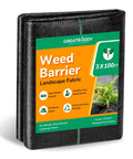 Heavy Duty Weed Barrier Fabric 3ft By 100ft Ground Cover For Garden Yard Pathways, 3.2oz Woven Weed Cloth packaging