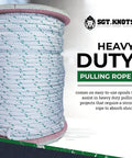 Double Braided Polyester Pulling Rope With Eye Loop For Marine Use And Winching, Heavy Duty 1/4 Inch X 600 Feet, White With Green Tracers