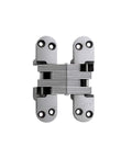 Heavy Duty Concealed Door Hinge For 1.75 Inch Doors, Fire Rated Stainless Steel With 180 Degree Swing, viewed from the front.