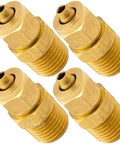 Vixen Horns brass 1/4in NPT male compression fittings for 3/8in OD tubes, bundle of four.
