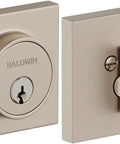 Top Shelf Smart Deadbolt With Bluetooth And WiFi Electronic Lock featuring solid brass build, front view with key slot.