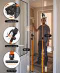 Get The Crew With This Adjustable Cabinet Jack Support Pole, 49.2 to 114 inches, ergonomic handle, non-slip pad, drywall installation.