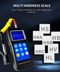 Portable Brinell Hardness Tester NDT230 With Color Screen And 7 Easy To Swap Impact Modules, multiple hardness scales shown