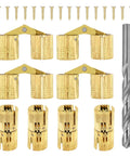 Eight Piece Hidden Brass Barrel Hinges Set With Drill Bit For Jewelry Boxes Wooden Boxes And Small Furniture DIYers 180 Degree Concealed Cabinet Hinges