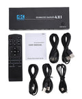 Boss Level 8K 60Hz KVM Switch For PC Laptop And Gaming Console Monitor 4 Port USB HDMI With VRR ALLM QFT Plug And Play CEC Function with remote and cables