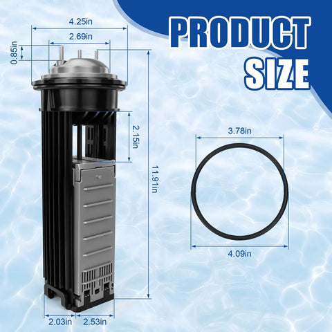 Replacement Cell Kit For Nature2 Fusion Soft FSOFT1400 with electrolytic cell dimensions and O-ring size chart for saltwater pools up to 40,000 gallon.