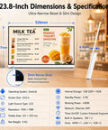 Check Out This Awesome Hd Digital Signage Retail Monitor With A Super Slim 2mm Bezel Display That Looks Killer In Any Store Setup And Comes In Multicolor For Flexible Use. 23.8-inch LCD screen with 2mm bezel.