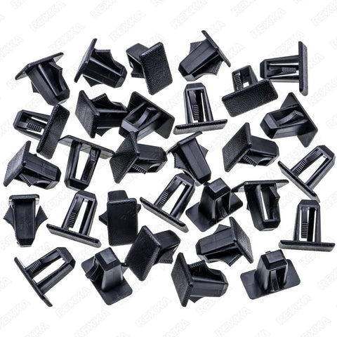 30 Pc Tough As Nails Rocker Panel Molding Clips Easy Snap Install Compatible With Jeep Grand Cherokee 1999 Onward Black Nylon clips from various angles.