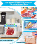 42 Piece Sous Vide Vacuum Sealer Kit With 30 Reusable Bags And 5 Sealing Clips For Anova And Joule Cookers