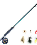 All In One Fly Fishing Kit With Eight Foot Five To Six Weight Three Piece Rod Rim Control Reel Pre Spooled With Line Backing