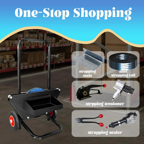 Beefy Bluing Steel Strapping Coil 3/4 Inch Wide 0.020 Inch Thick 2150 Feet 1800 Lbs Break Strength Heavy Duty in warehouse